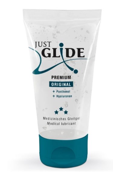 Лубрикант с гиалуроновой кислотой и пантенолом Just Glide Premium 200 мл (веганская) sexstyle