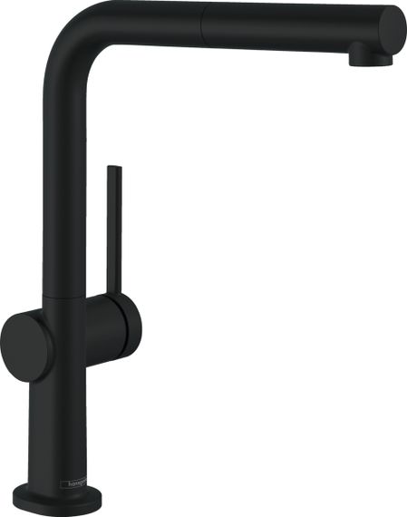 Hansgrohe Змішувач для кухні Talis M54, довж.виливу - 215мм, витяжний, 1важіль, KM270, матовий чорний (72808670)