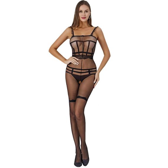 БодіСтокінг (Боді комбінезон Сітка) Babydoll 48 Чорний 8635
