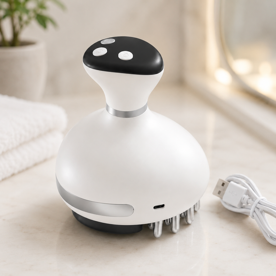 Масажер для шкіри голови Smart Body cupping massager / Вакуумний масажер для шиї та спини, антицелюлітний, USB / Лімфодренажний масажер