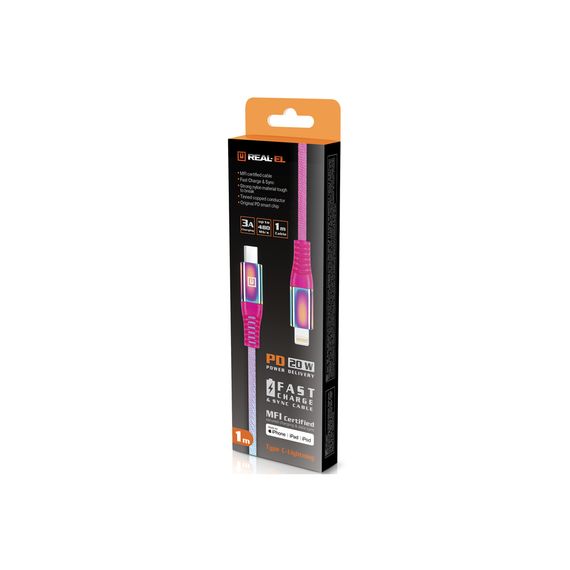 Дата кабель USB Type-C to Lightning 1.0m MFI Rainbow REAL-EL (EL123500054) | Зображення 6