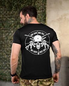 Тактическая потоотводящая футболка One Shot black ПП4655