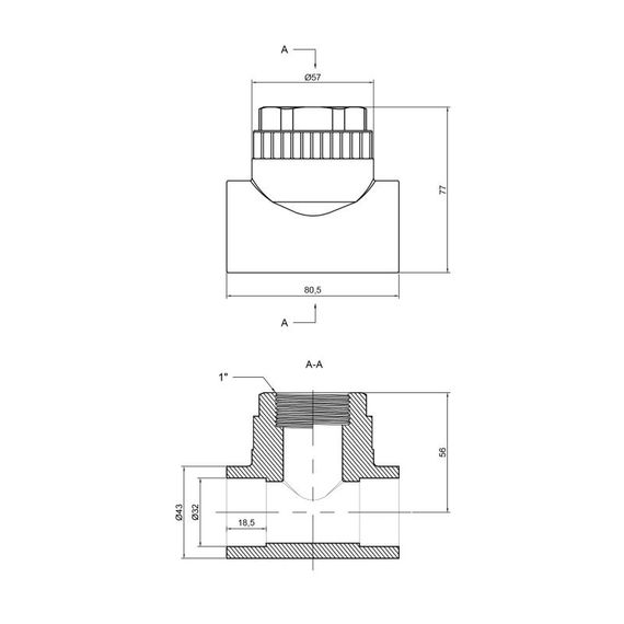 Трійник PPR Thermo Alliance 32х1"х32 ВР DSC206 | Зображення 1