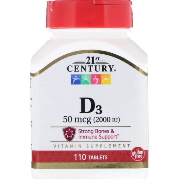 Витамин D 21st Century Vitamin D3 2000 IU 110 Tabs