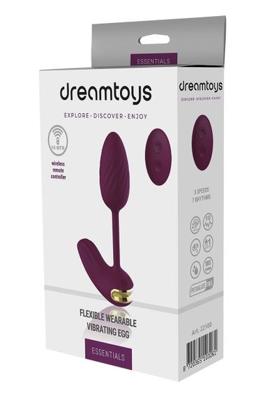Віброяйце гнучке з пультом керування Dream Toys Essentials, фіолетовий Sex Aura | Зображення 3