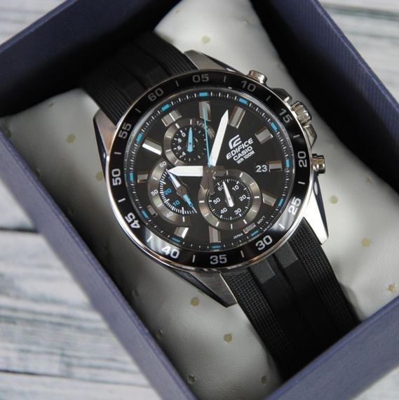 Водонепроницаемые кварцевые наручные часы Casio оригинал Япония Edifice EFV-550P-1AVUEF с полимерным ремешком | Зображення 5