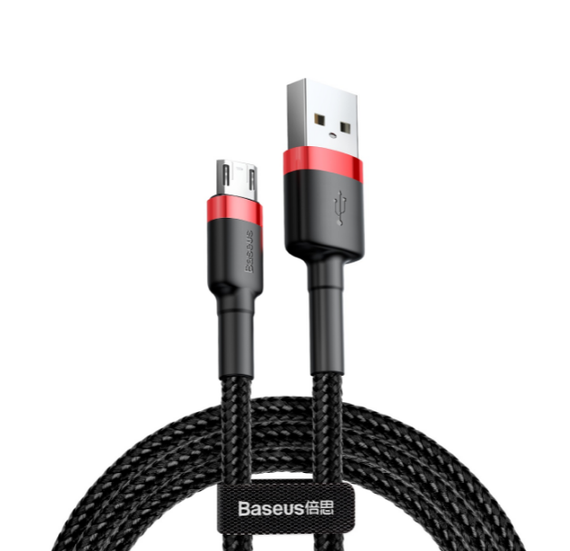Кабель USB MicroUSB BASEUS CAMKLF-B91 Cafule 2,4A 1 м червоний/чорний