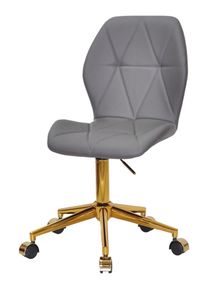 Стул на золотой крестовине c пластиковыми колесами Alby (Алби) GD-Modern Office с мягкой обивкой Кожзам серый 701