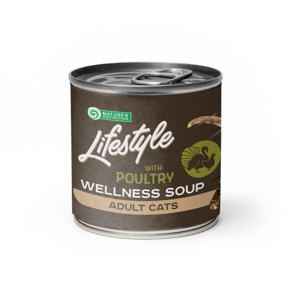 Суп для длинношерстных котов Nature's Protection Lifestyle Longhaired Poultry с мясом птицы 140 гр