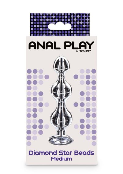 Анальна ялинка металева із кристалом Toy Joy Diamond Star Beads, Small Sex Aura | Зображення 4