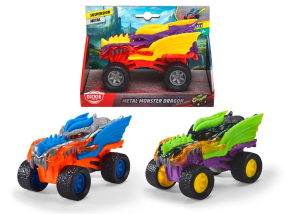 Ігрова металева машинка Monster дракон 3 види 15см