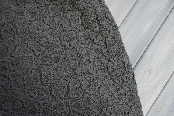 Жаккардовый чехол на диван + 2 кресла Stone без юбки темно-серый | Зображення 2