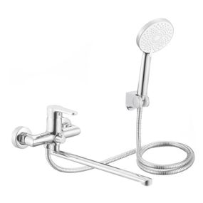 Смеситель латунный для ванны Lidz Astra 005 с поворотным изливом (c душевым гарнитуром) (k35) LDAST005CRM48088 Chrome