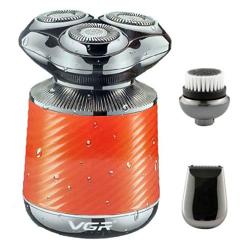 Электробритва VGR 3 в 1 V-391 ORANGE, 3 насадки, IPX7, индикатор заряда батареи | Зображення 6
