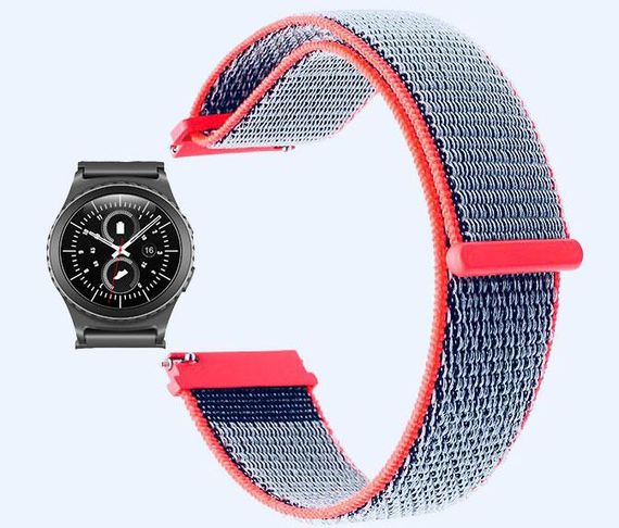 Нейлоновый ремешок Primo для часов Samsung Gear S2 Classic  SM-R732 / RM-735 - Neon Red