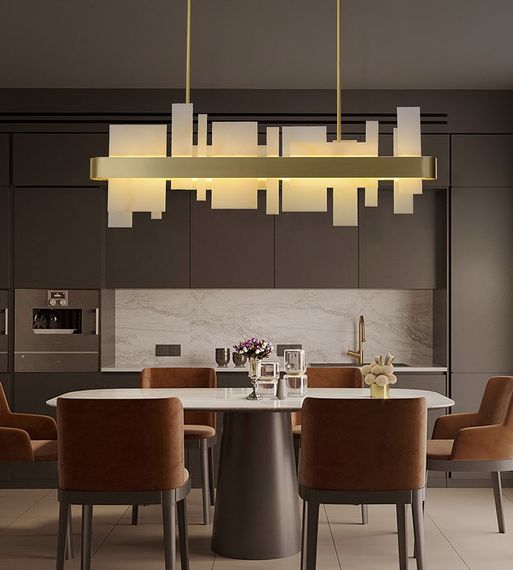 Люстра світлодіодна підвісна LED світильник для квартири на стелю лед 26772 Золото 25-125х9х100 см. | Зображення 7