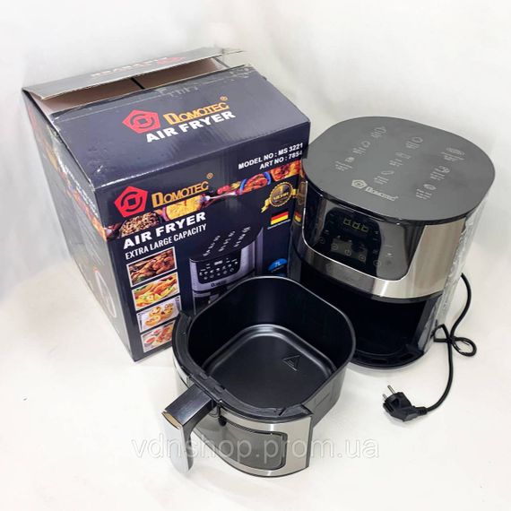 Аэрофритюрница электрическая для дома Domotec MS-3221 3500 Вт 7 л, Безмасляная фритюрница электрическая WL-21