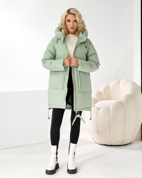 Пуховик люкс якості світло зелений зимовий | Зображення 8