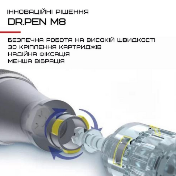 Бездротовий Дермапен Dr. Pen 6 Режимів Дермаштамп Для Фракційної Мезотерапії Електричний Мезоролер На Акумуляторі M8 Сірий | Зображення 2
