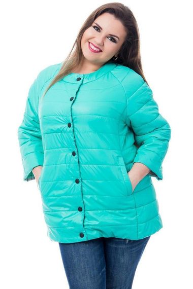 Куртка демі рукав 3/4, арт.203, колір бірюзовий