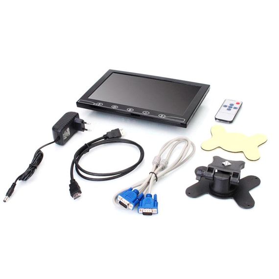 Монітор для відеоспостереження 10.1 ", AV + VGA + HDMI + RCA роз'єми | Зображення 1