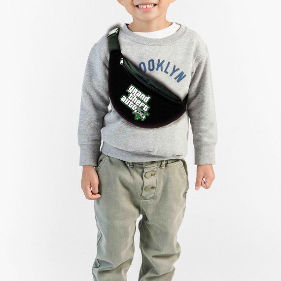 Сумка-бананка  GTA "Grand Theft Auto V" з принтом, 32х15см, дитяча, молодіжна (00052)