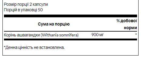 Ashwagandha 450mg - 100caps | Зображення 1