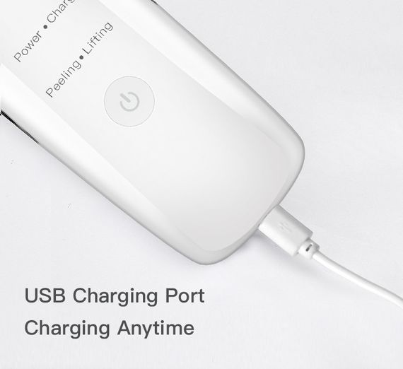 Ультразвуковий Скрабер Для Чистки обличчя, ліфтинг і фонофорез з Функцією EMS і фототерапії 4in1 Білий | Зображення 5