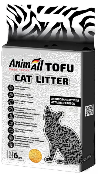 Соєвий наповнювач AnimAll Tofu Carbon з активованим вугіллям 6л