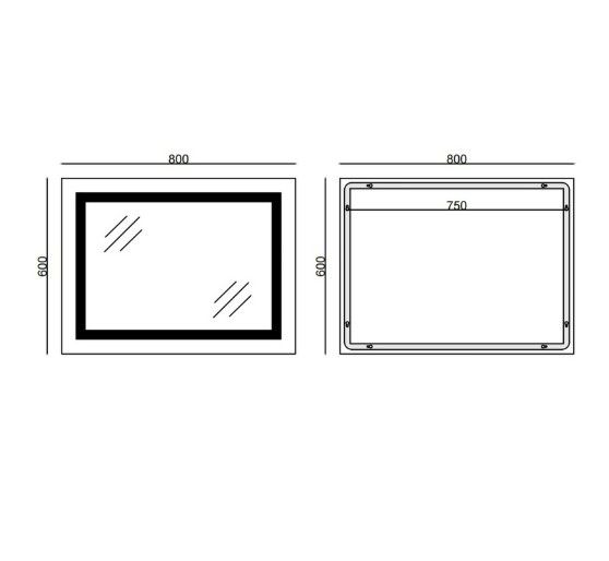 Дзеркало Mixxus Warm MR02-80x60 (годинник, LED-підсвічування, антизапотівання) (MI6004) | Зображення 1