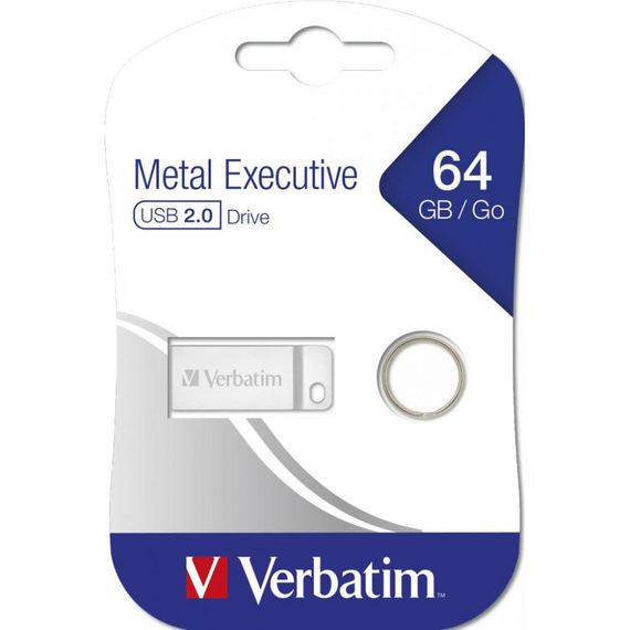 USB флеш накопичувач Verbatim 64GB Metal Executive Silver USB 2.0 (98750) | Зображення 4