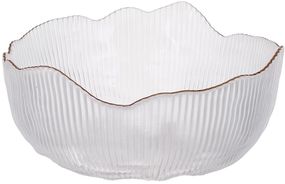 Піала скляна "Fleur" Ø13х6см прозорий із золотою облямівкою