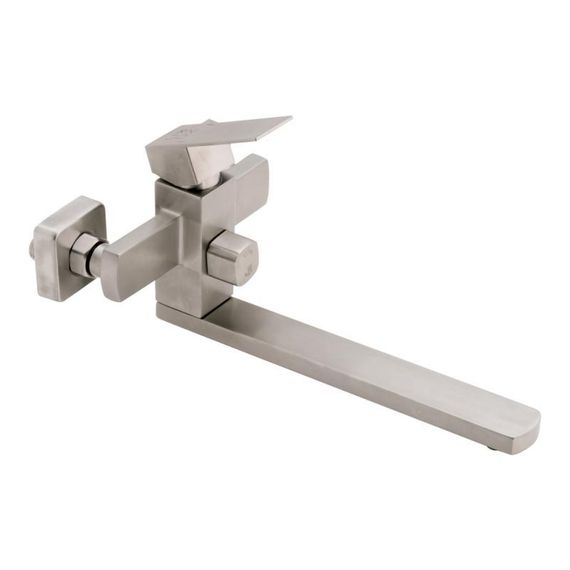 Смеситель для ванны Lidz Kubis 005 с поворотным изливом (c душевым гарнитуром) (k35) LDKUB005NKS28537 Nickel | Зображення 2