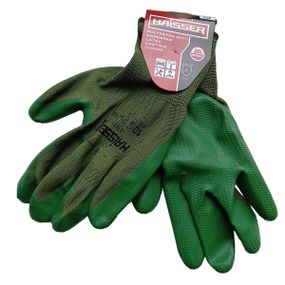 Перчатки полиэстер зеленые с латексным покрытием Haisser 211434