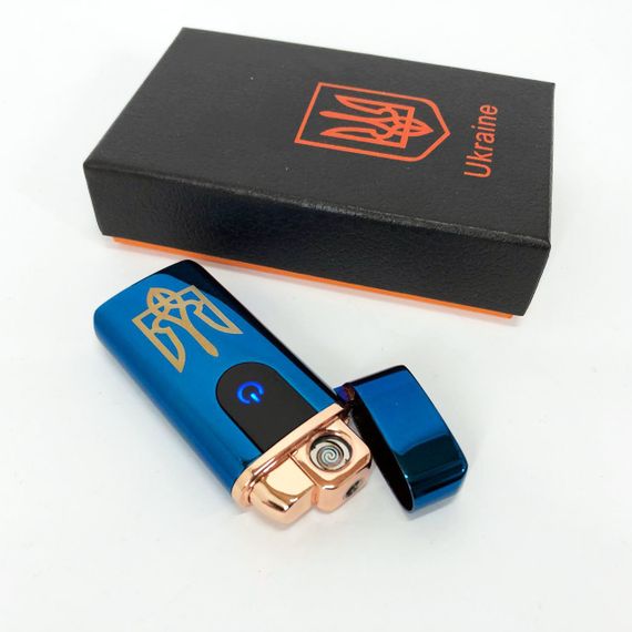 Електрична та газова запальничка Україна (з USB-зарядкою) HL-431. KV-419 Колір: синій | Зображення 6