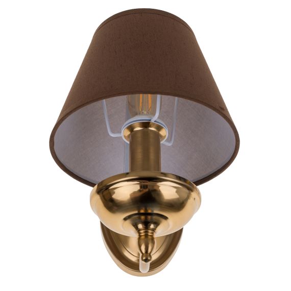 Бра настенное накладное классическое с абажуром BCL-730W/1 E14 YL/GU | Зображення 4