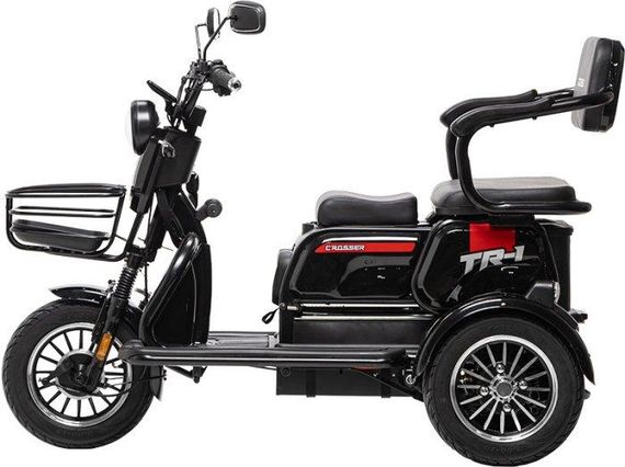 Электротрайк Crosser TR-1 LFP 1500W 76.8V 30Ah, трехколесный электроскутер, до 75 км, для взрослых и пожилых Чорний | Зображення 2