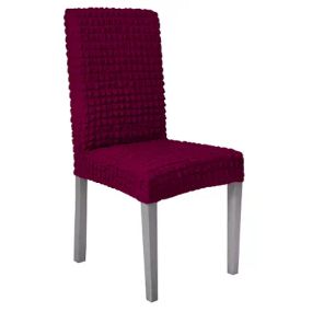 Комплект чехлов на стулья без оборки 6 штук (бордовый)