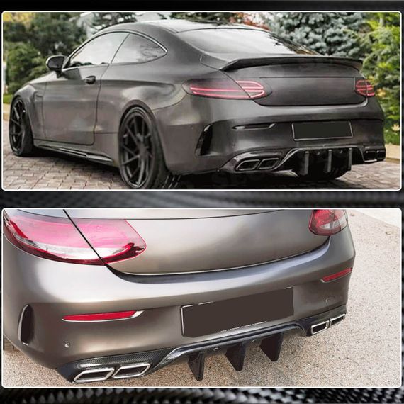 Диффузор заднего бампера V1 для Купе/Кабриолет C63 AMG 2015-2019 Карбон для Mercedes C-сlass W205 | Зображення 6