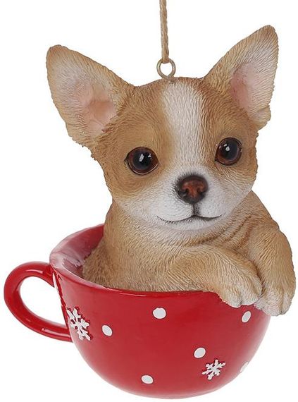 Підвісні 2 фігурки Dog in a cup 14.5см полістоун