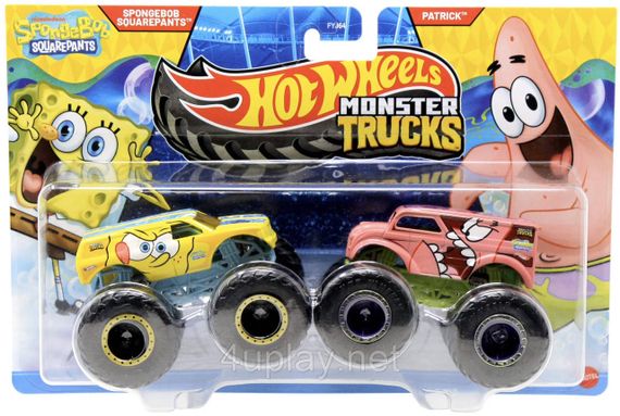Подарочный набор 2 монстр-трака Hot Wheels Губка Боб Квадратные Штаны и Патрик Стар | Зображення 1
