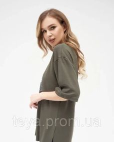 Футболка для жінок колір хакі FI_002393