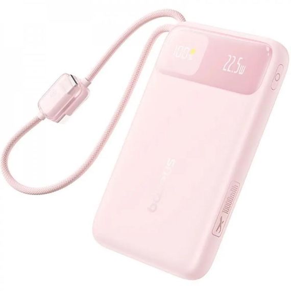 Портативний ЗП Power Bank Baseus EnerFill FC11 PD22.5W with cable 10000 mAh (E0027R) Baby Pink