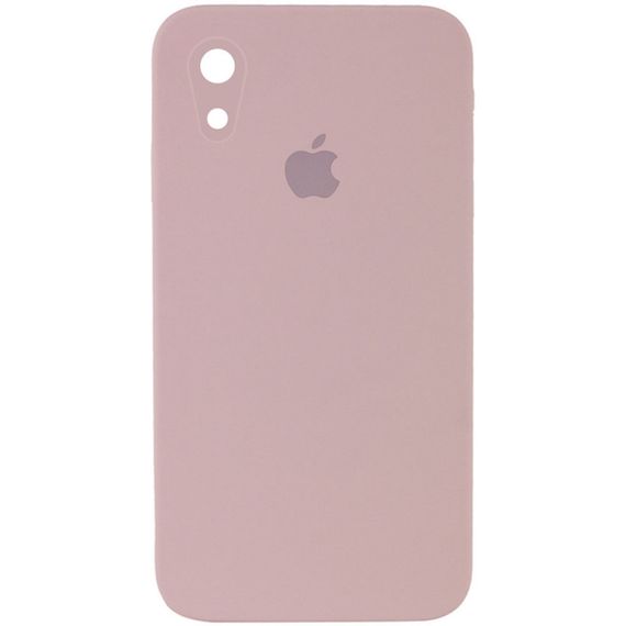 Чохол Silicone Case Square Full Camera Protective (AA) для Apple iPhone XR (6.1") Рожевий / Pink Sand