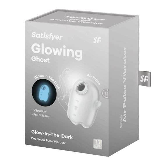 Вакуумний кліторальний стимулятор з вібрацією Satisfyer Glowing Ghost White, світиться в темряві | Зображення 6