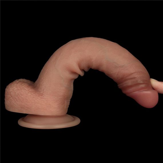 Фалоімітатор - Sliding Skin Pro Dual Layer Silicone Dong 8.5" Flesh #2 Sex Aura | Зображення 4