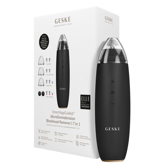 Мікродермабразійний пристрій для видалення чорних цяток GESKE MicroDermabrasion Blackhead Remover 7в1 starlight, Сірий