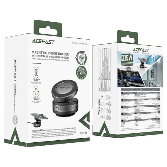 Автодержатель с БЗУ Acefast E29 Magnetic Wireless Charging Auto Fix 15W Metal gray | Зображення 3