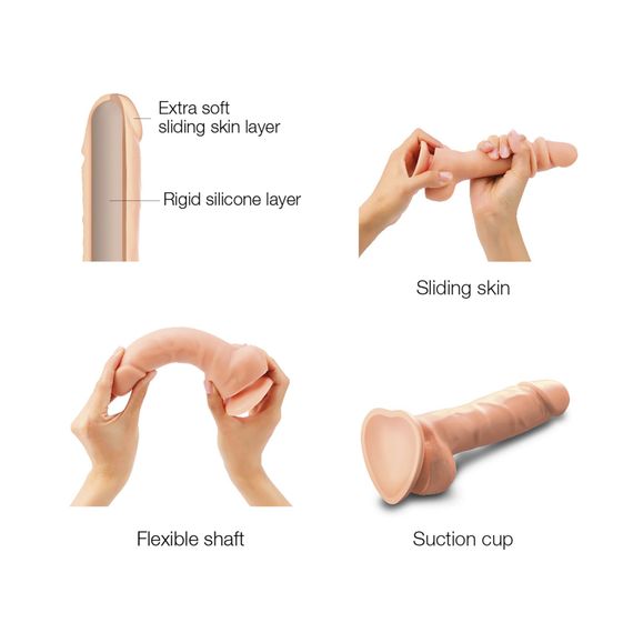 Реалістичний фалоімітатор Strap-On-Me Sliding Skin Realistic Dildo Vanille - S, ефект рухливої шкіри | Зображення 2