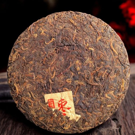 Шу пуэр Аромат финика чай черный премиальный пуэр Мэнхай фабрика Чжунхун 357г | Зображення 1